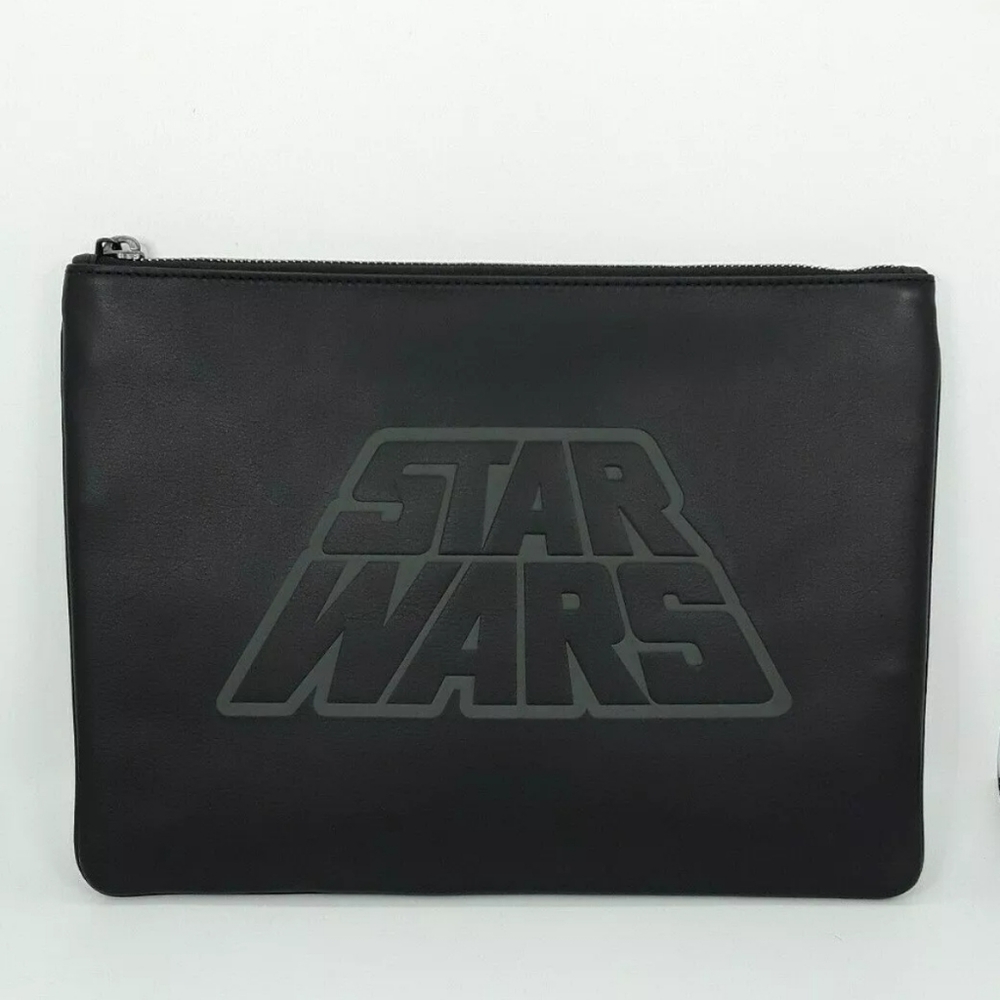 COACH x STAR WARS Black Large Pouch W/ Motif. NWT